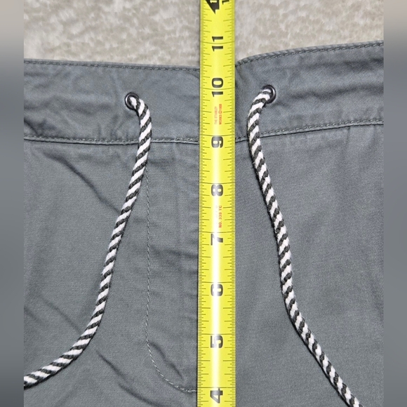 Talbots Wide-leg Crop Chino Pants Sz 10P Drawstring Olive Green City Preppy EUC - Picture 8 of 9